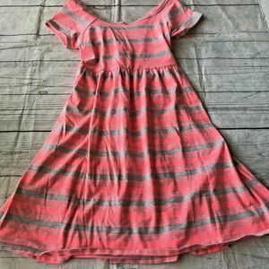 Code Bleu Girl’s Pink Gray Striped Dress Kid’s Youth Size Large